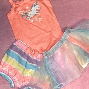 Unicorn baby girl mix and match set!